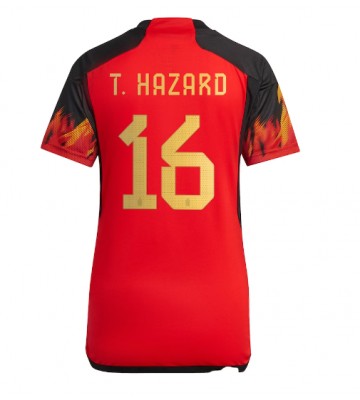 Belgia Thorgan Hazard #16 Koszulka Podstawowych Kobiety MŚ 2022 Krótki Rękaw
